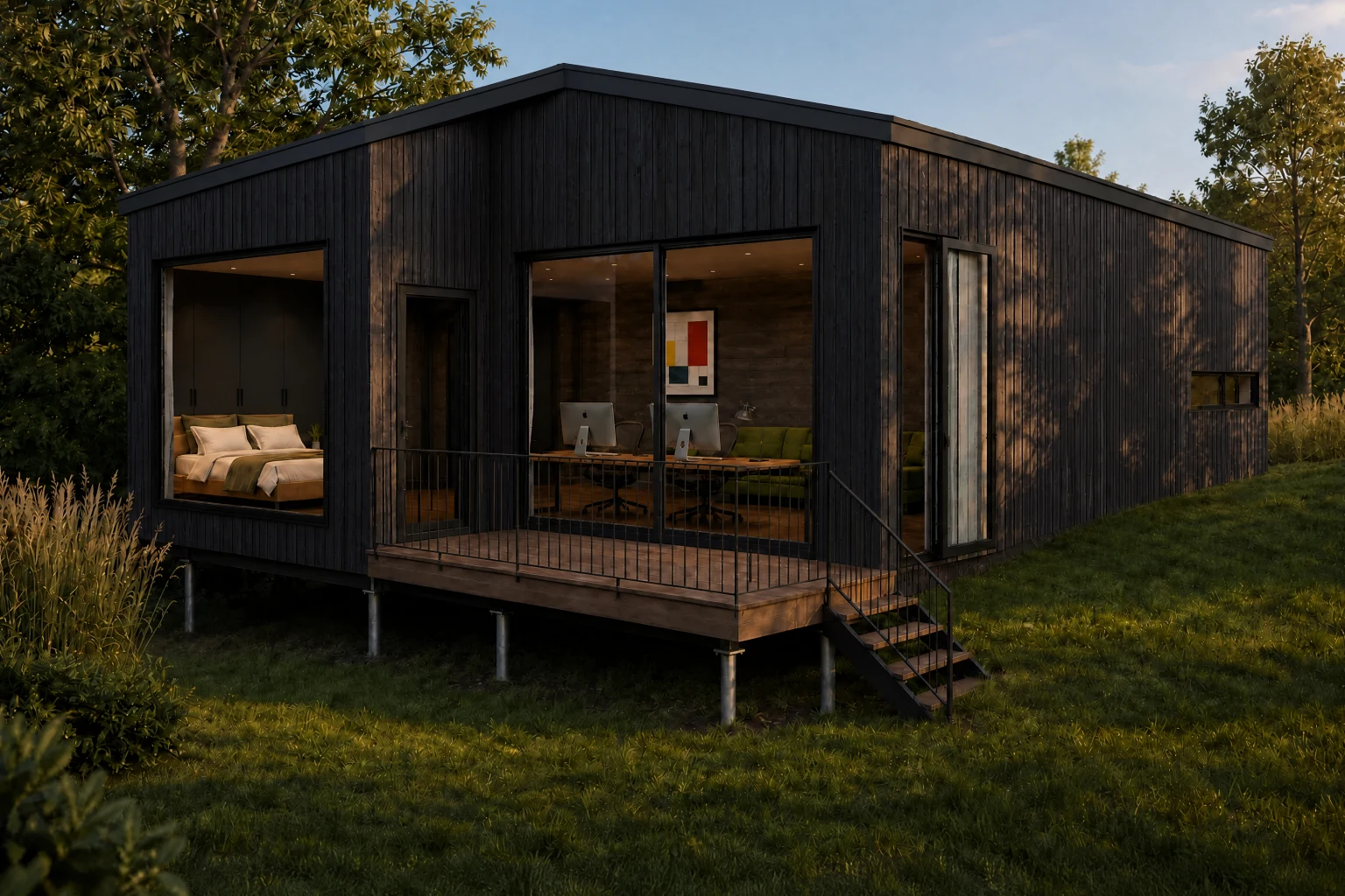 Gartenseite: Unser Zuhause im Grünen.